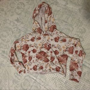 Charlotte Russe floral crop top hoodie